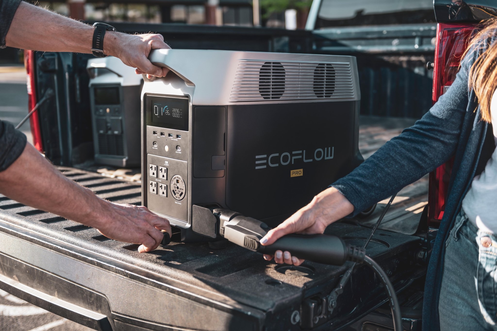 EcoFlow Delta Pro charging using EV station