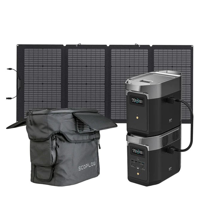 EcoFlow Delta 2 + Waterproof Bag + Extra Battery + 220W Portable Solar Panel