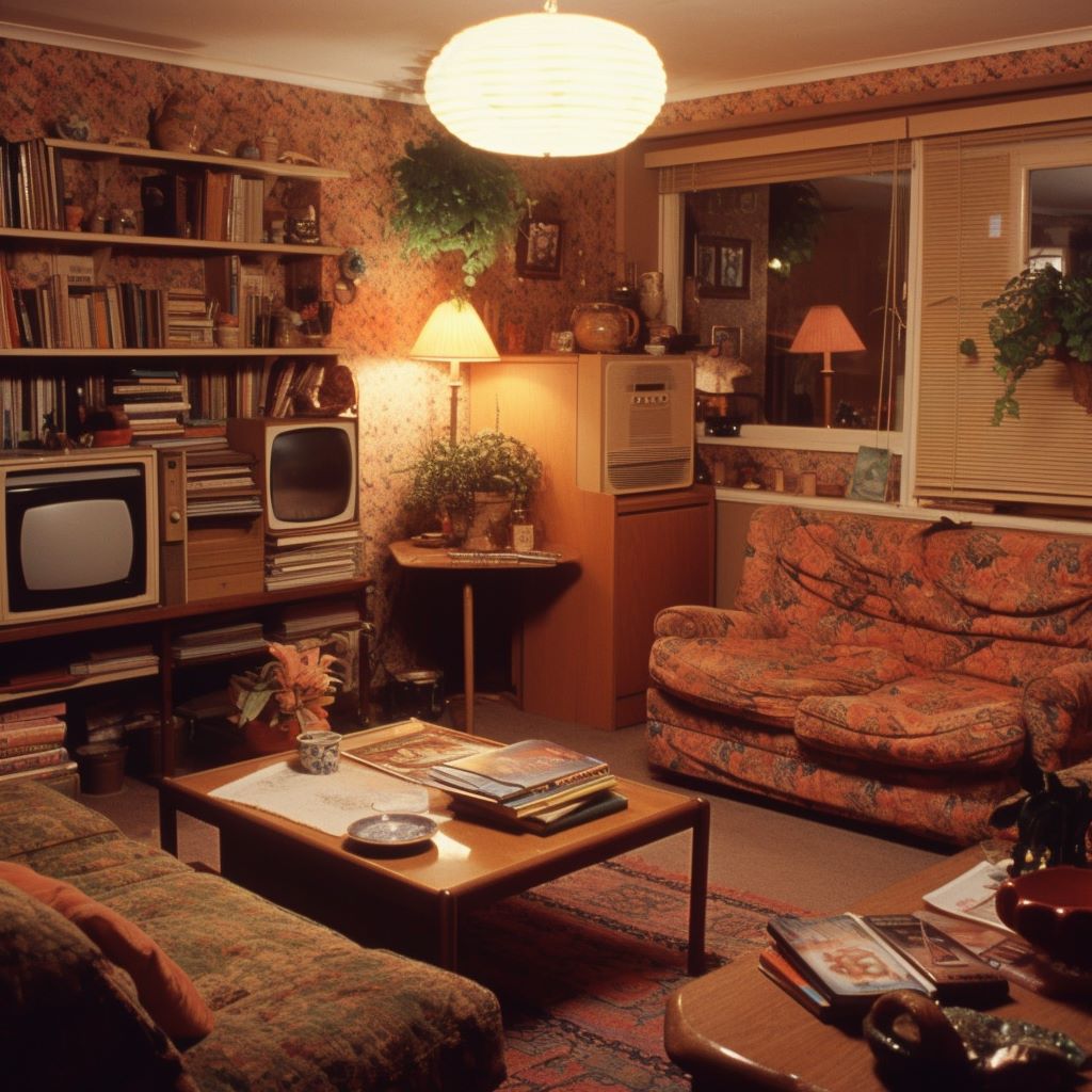 Tìm kiếm  những bức tranh hoặc ảnh minh họa về nội thất nhà cửa thập kỷ 1980