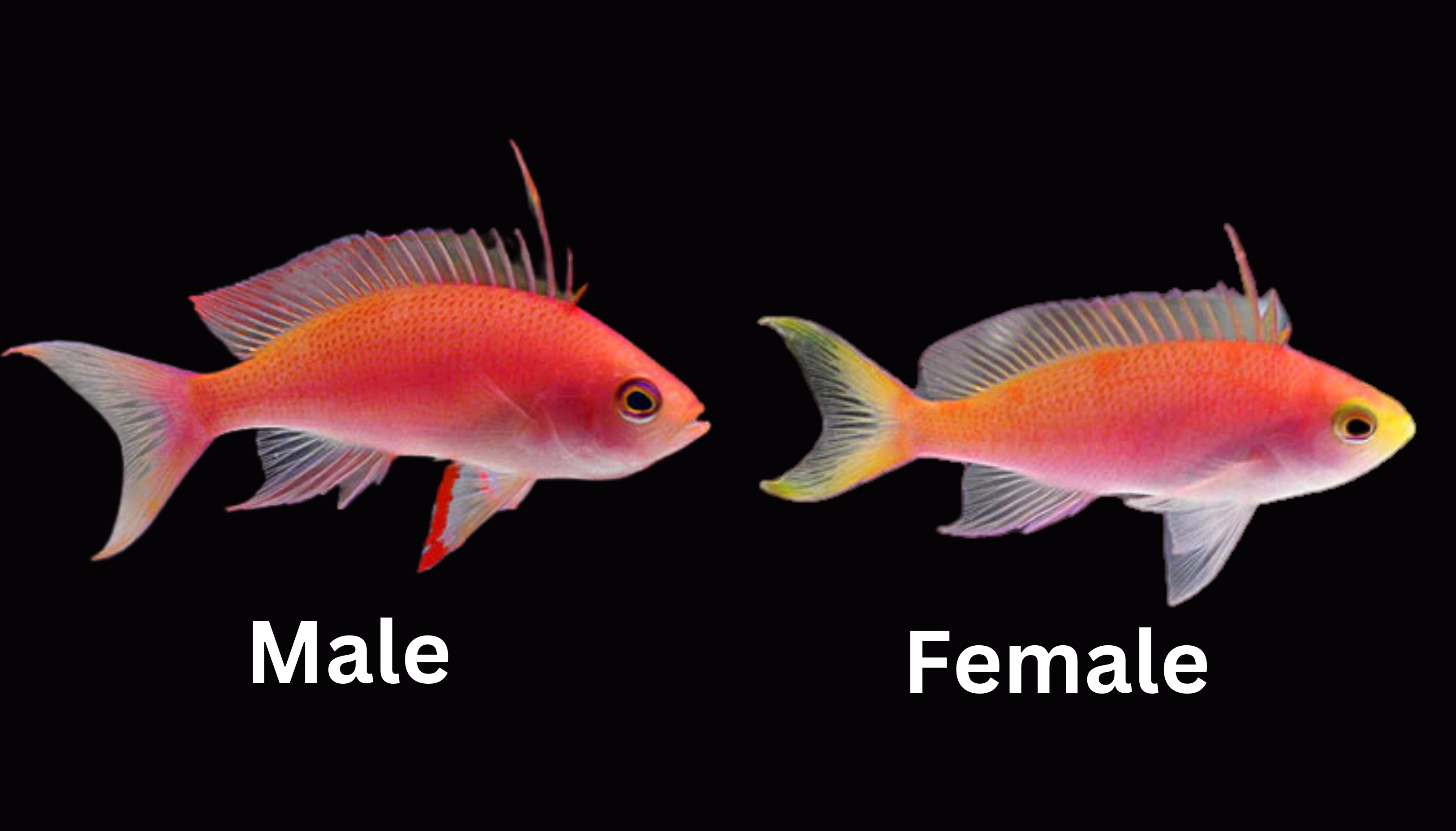 Image of male and female Randall's Anthias