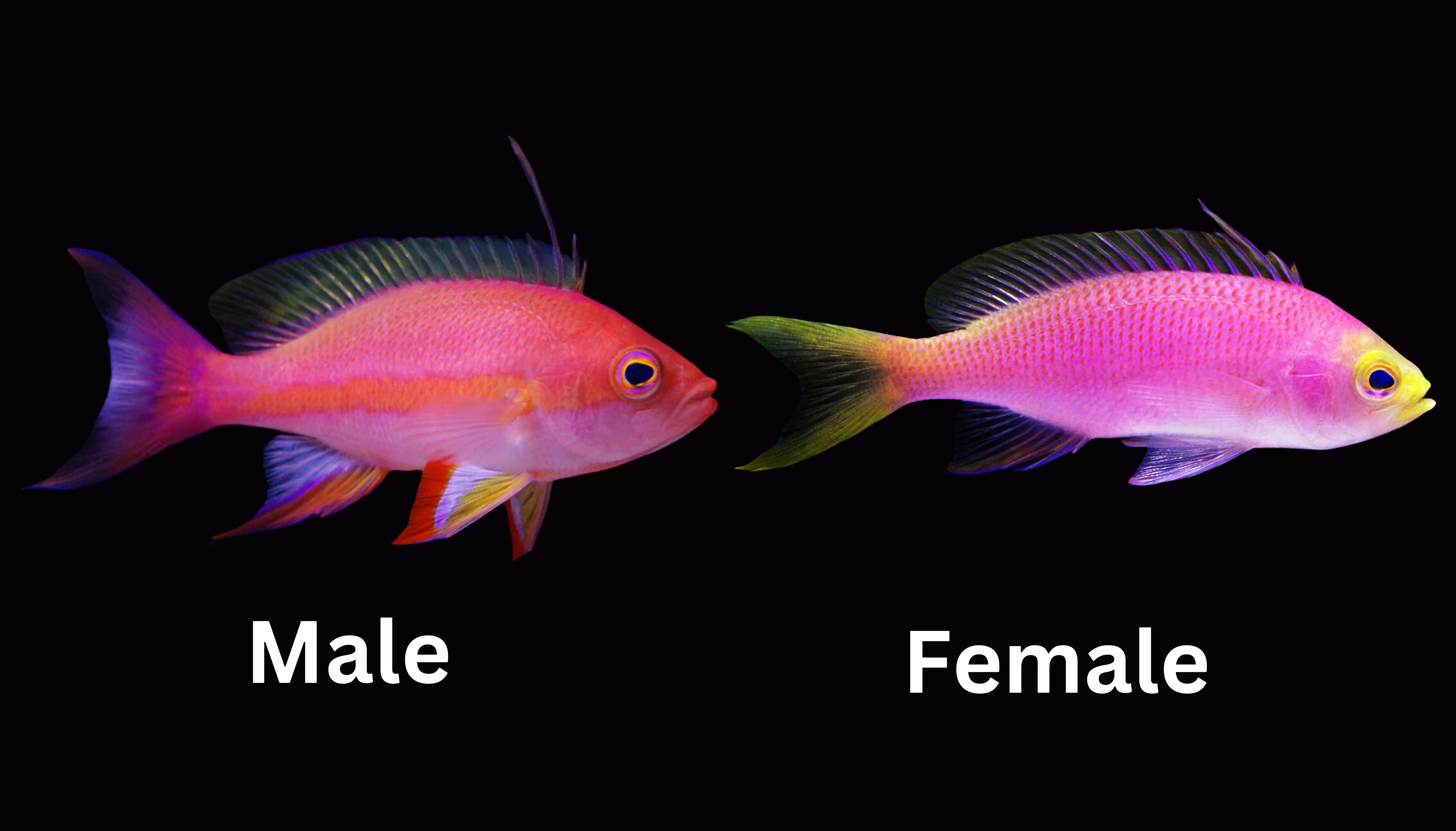 Image of male and female Resplendent Anthias