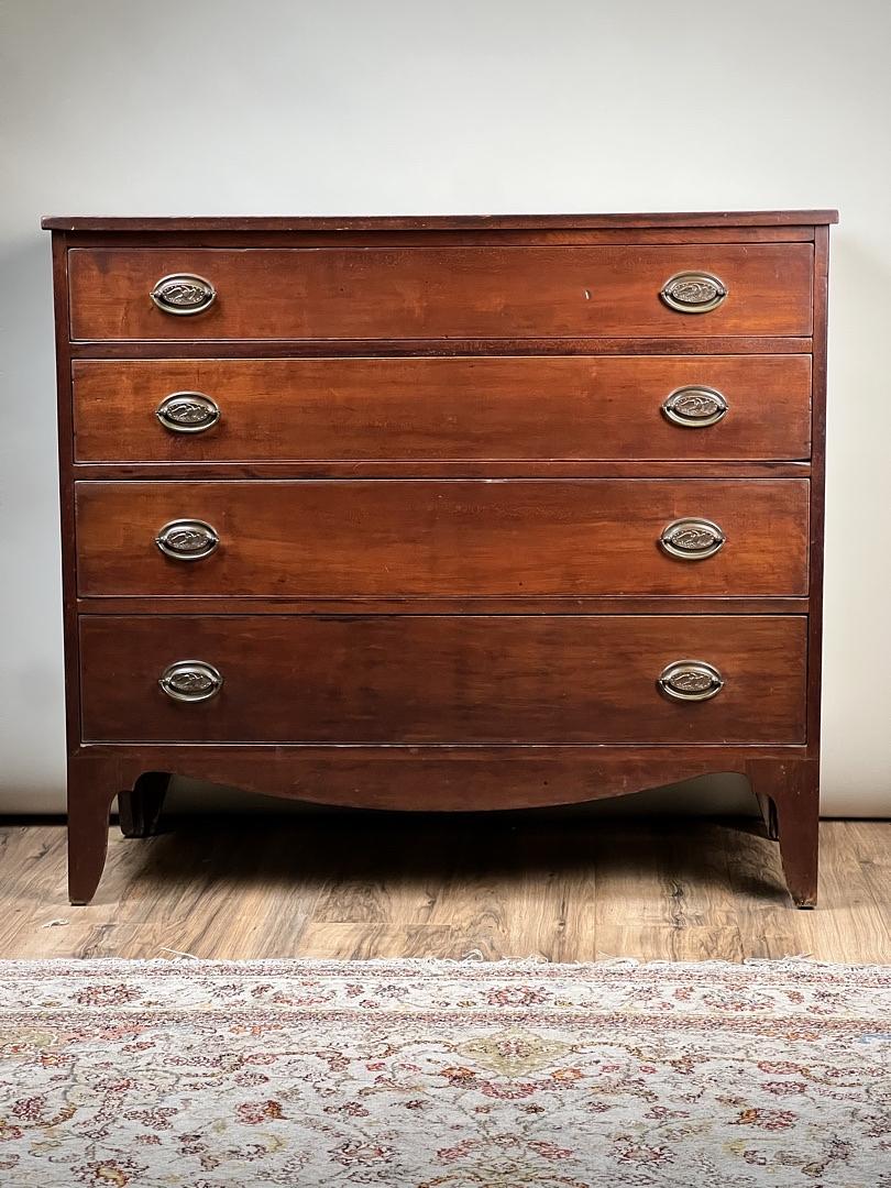 Rare Labeled William Lloyd Springfield Massachusetts Federal Cherry Chest of Drawers, Circa 1800