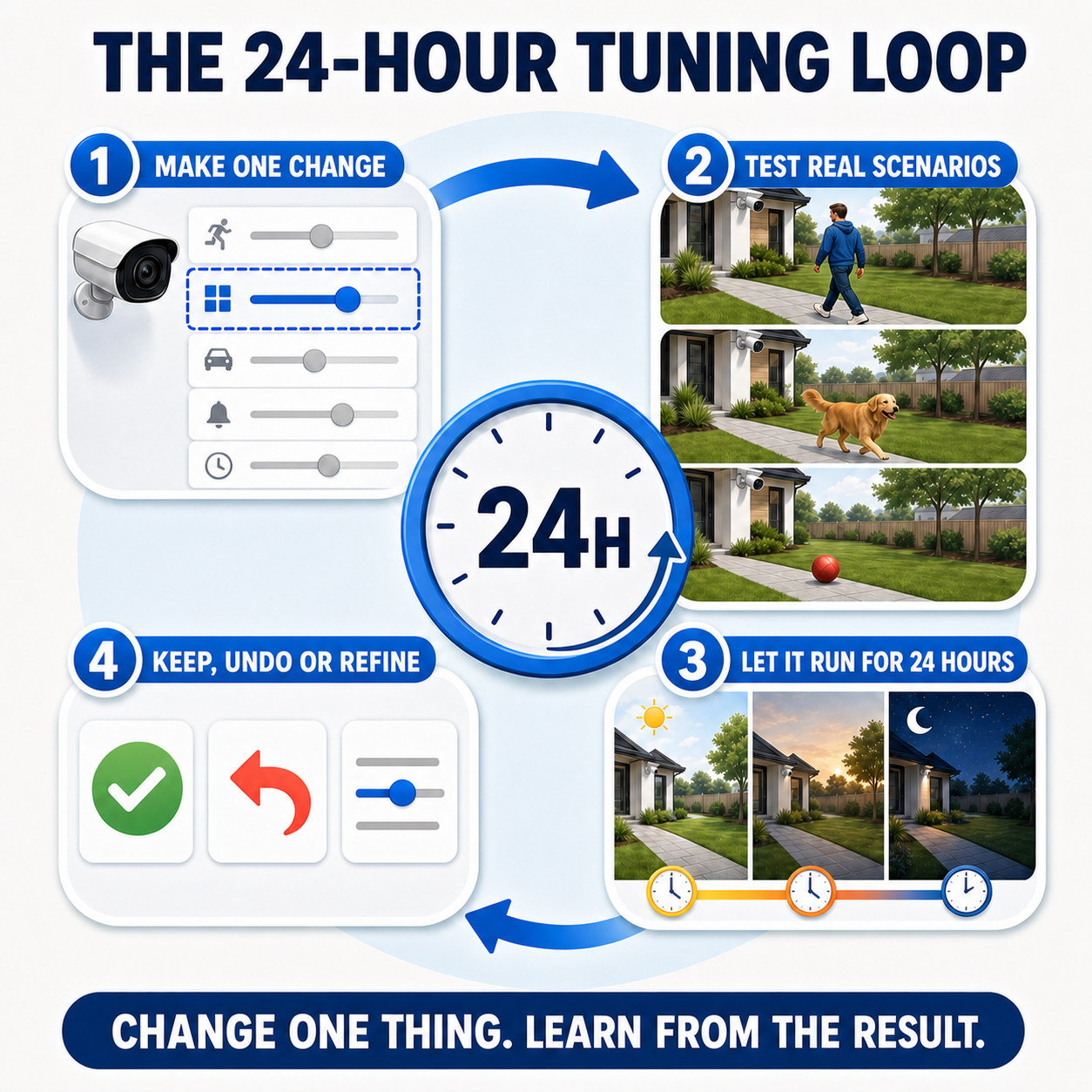 easy 24 hour security camera alert and detection settings test