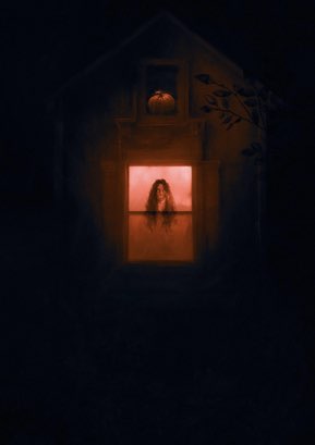 Mysterious woman looking at the viewer from a closing perspective