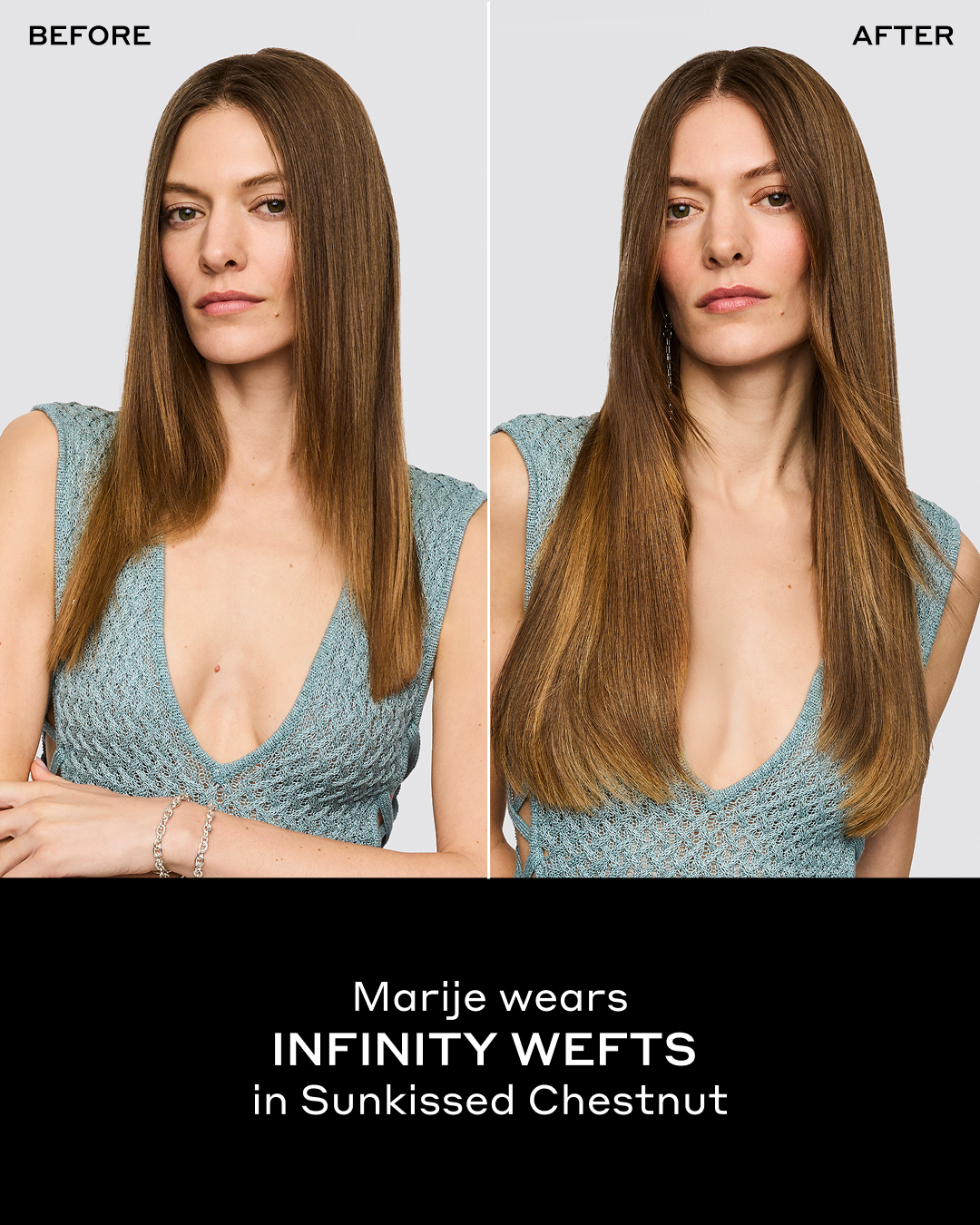 Before and after: Infinity Weft transformation
