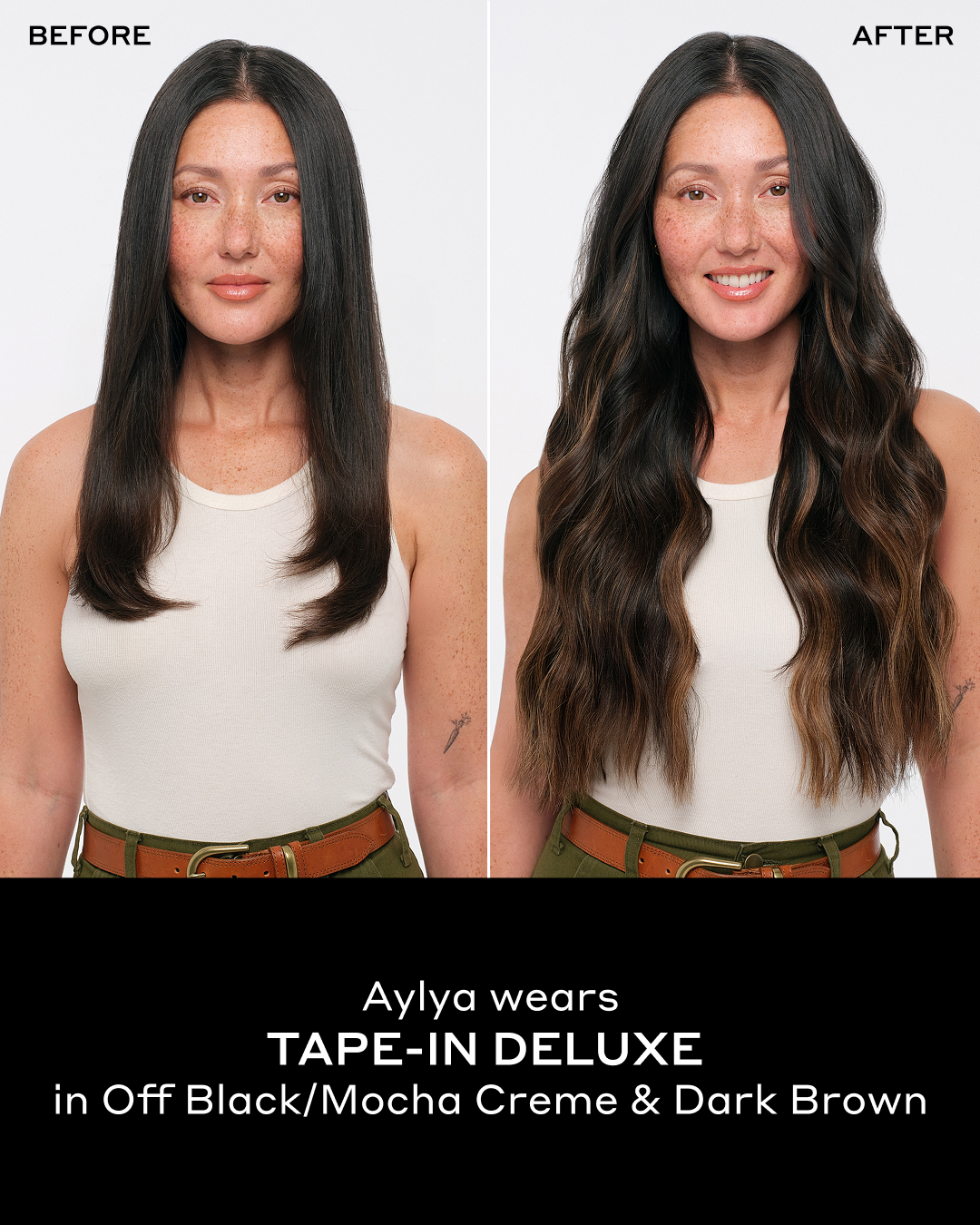 Before and after: Tape-In Deluxe install, natural volume and movement