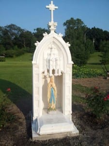 Mary Statue in Garden
