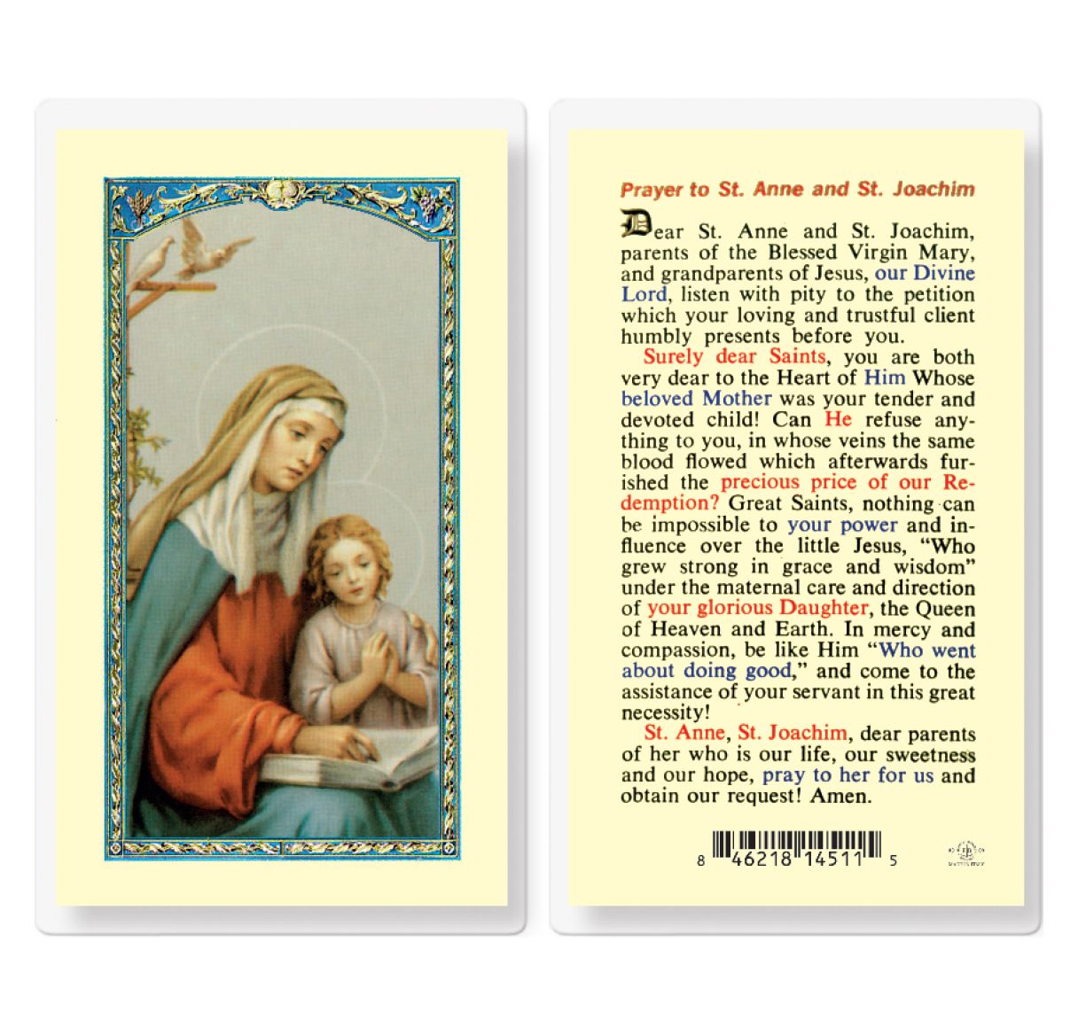Prayer To St. Anne and Joaquin