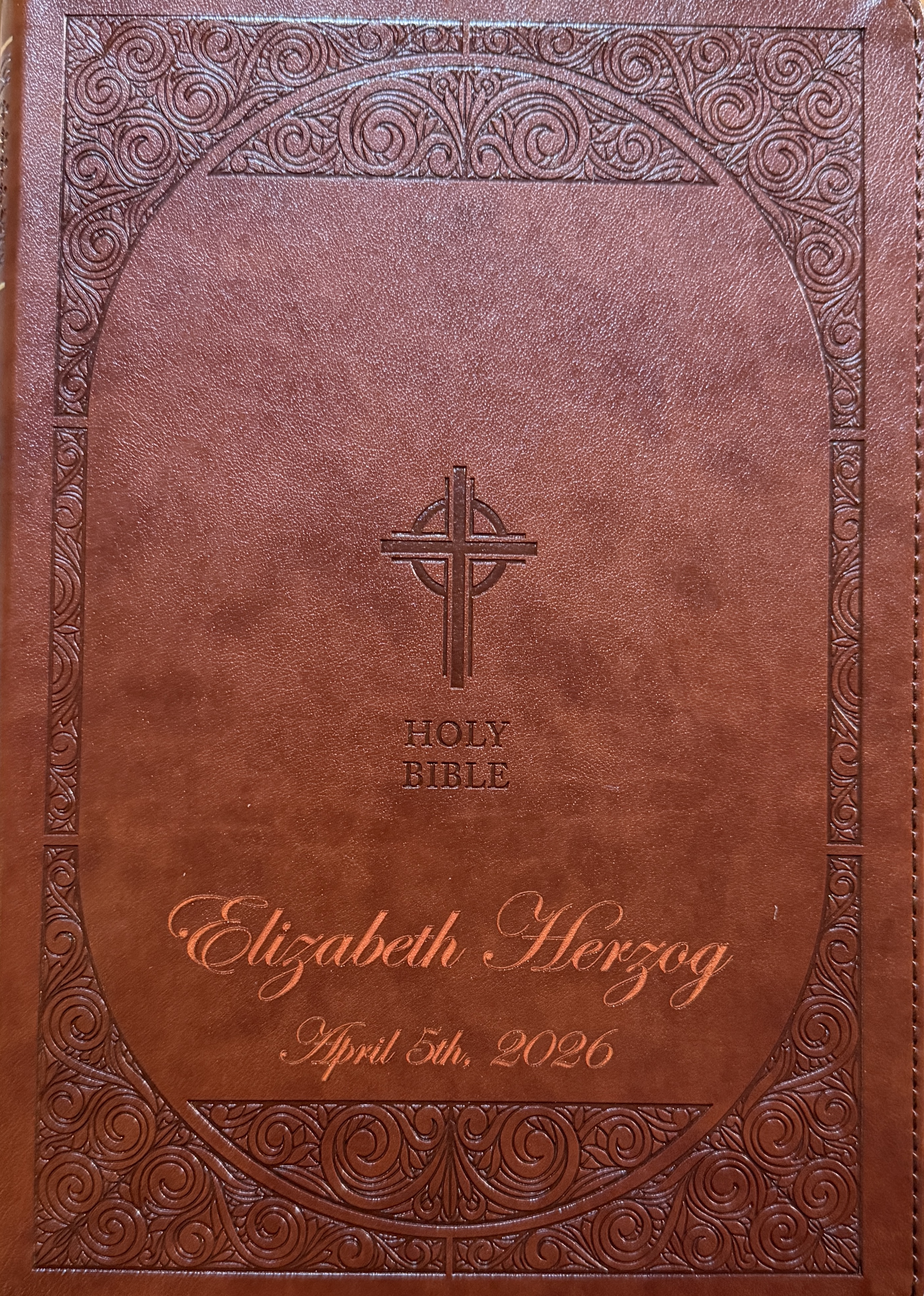 Laser engraved First Communion Bible personalized gift