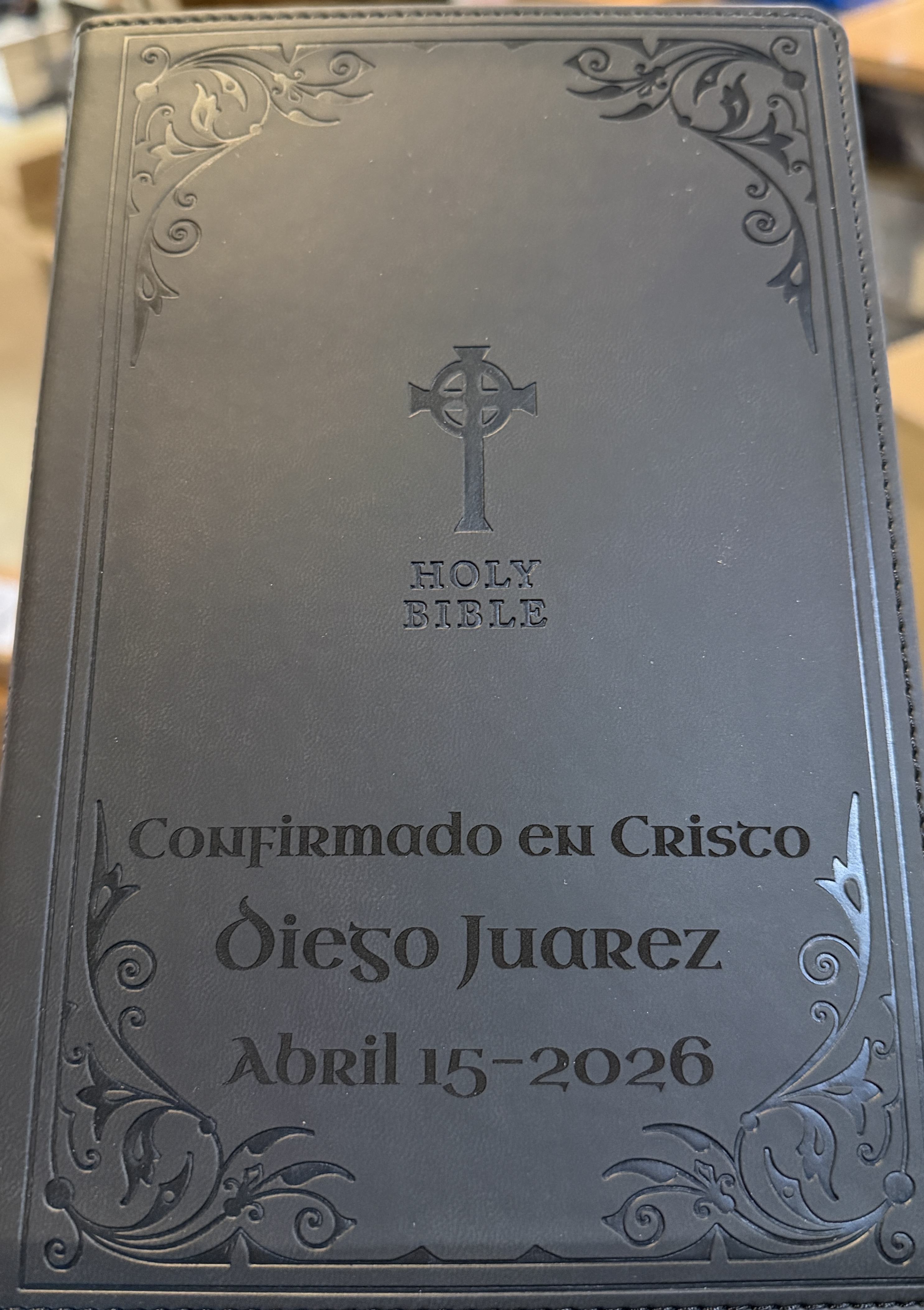 Personalized Catholic Bible laser engraved