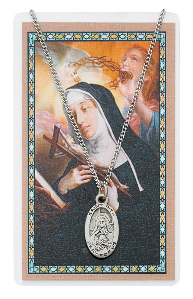 St Rita Medal with Prayer Card
