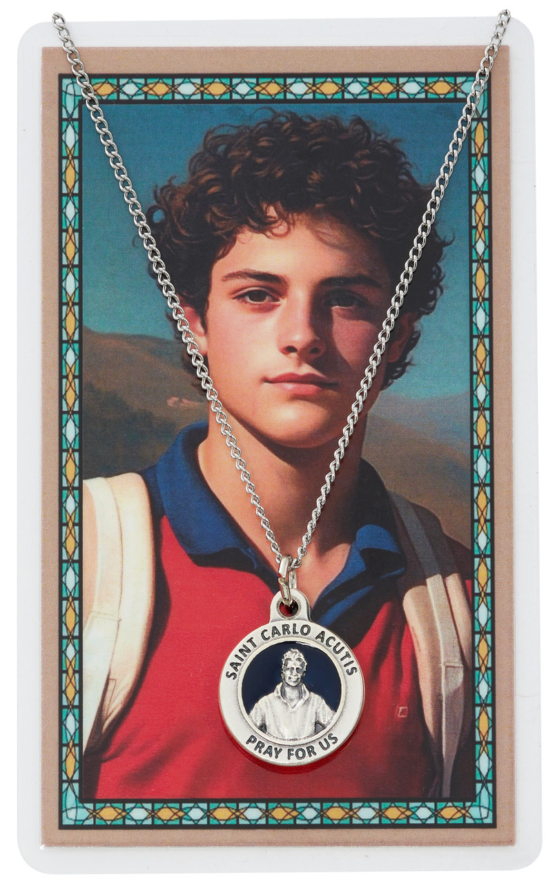 Saint Carlo Acutis Prayer Card and Medal