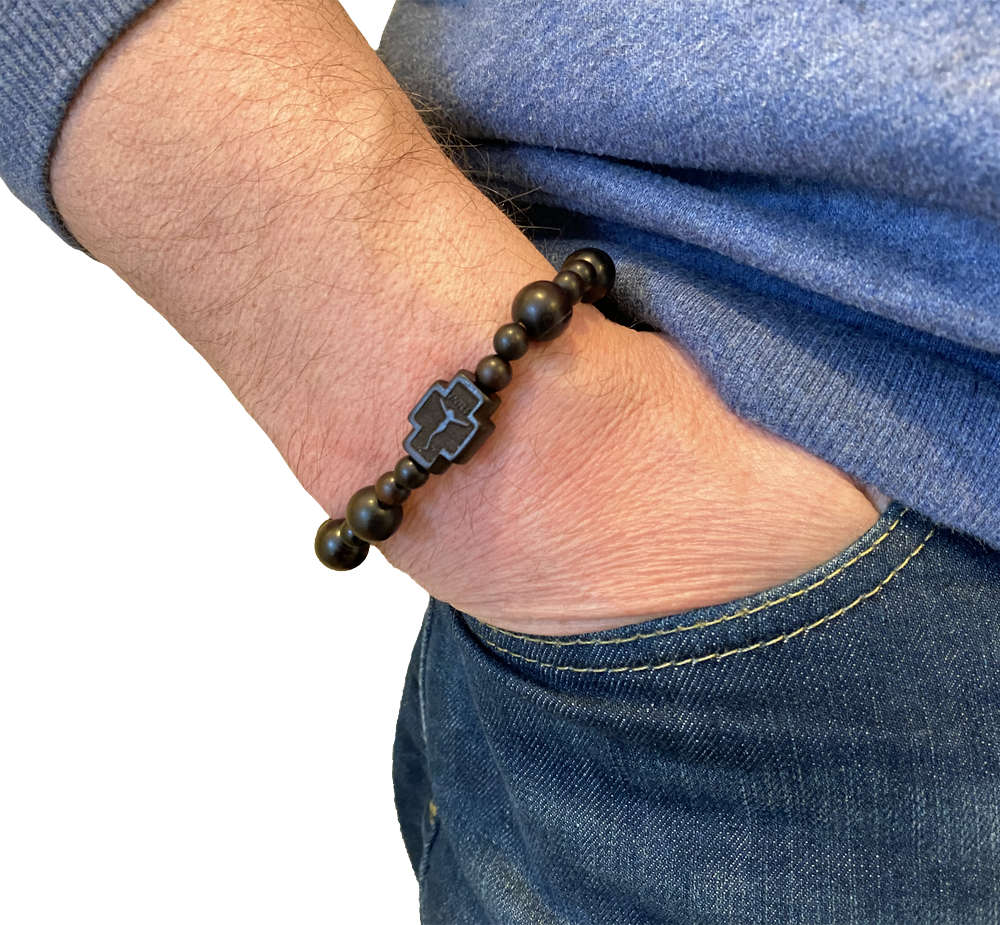 Brown Jujube Wood Bead Bracelet