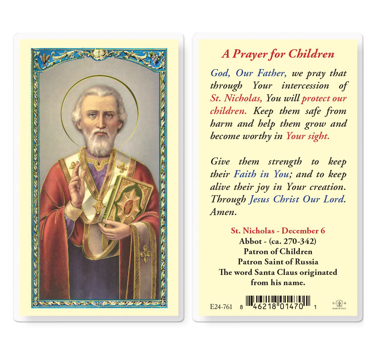 St. Nicholas Prayer for Child