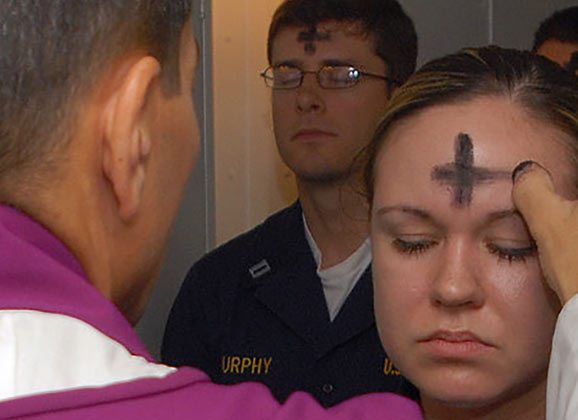 Ash on forehead