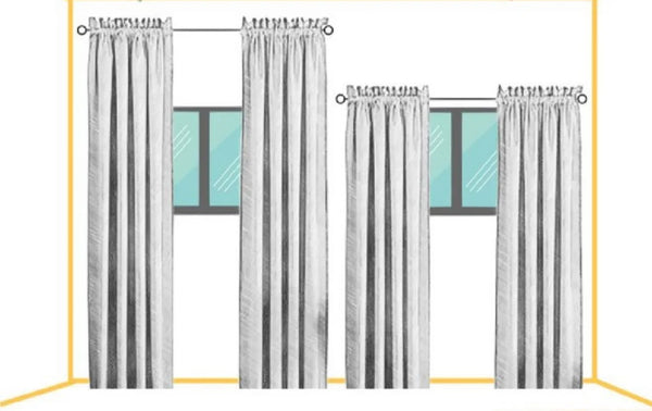 Installation of top curtains can create a vertical extension of vision