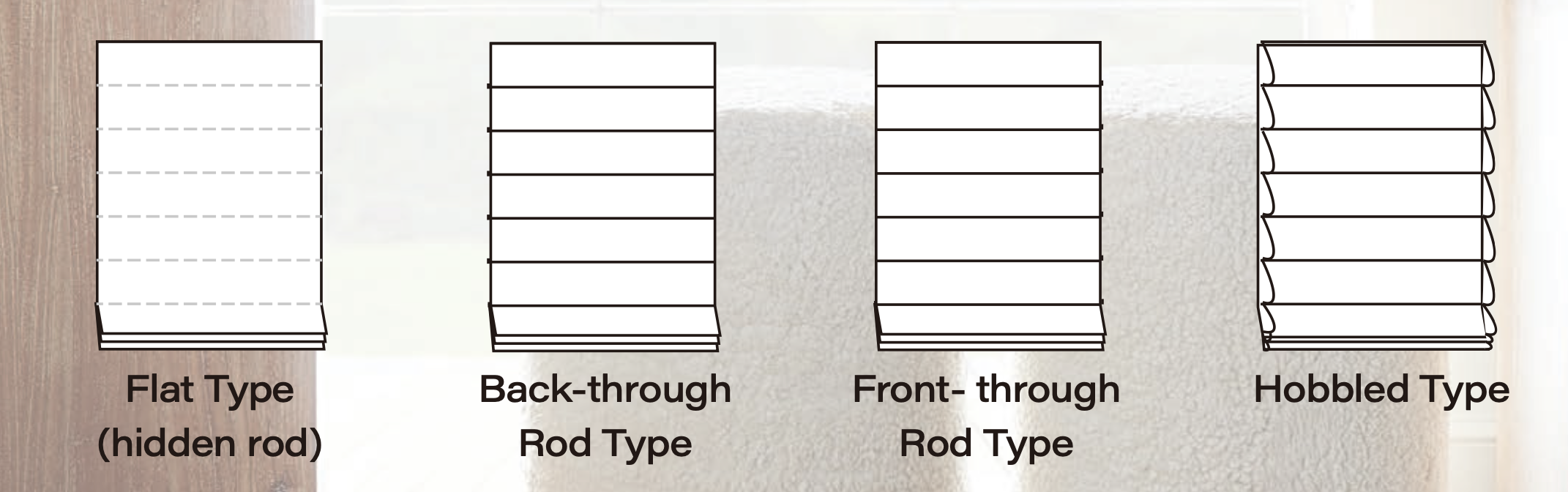 type of cordless roman shades