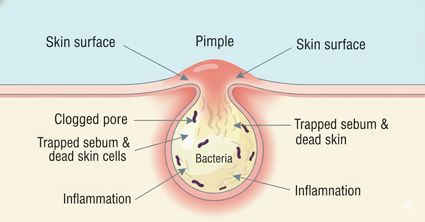 How Pimple Develop