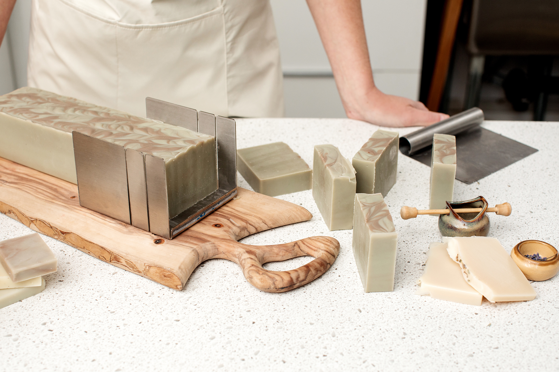 soap being cut