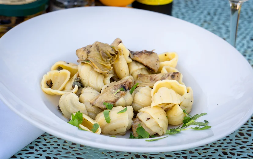 Conchiglie with Roasted Artichokes, Capers & Lemon