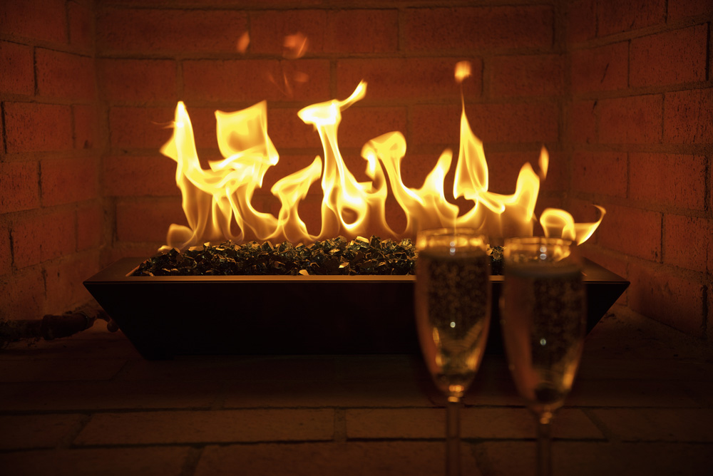 Decorative fire glass for a gas fire pit