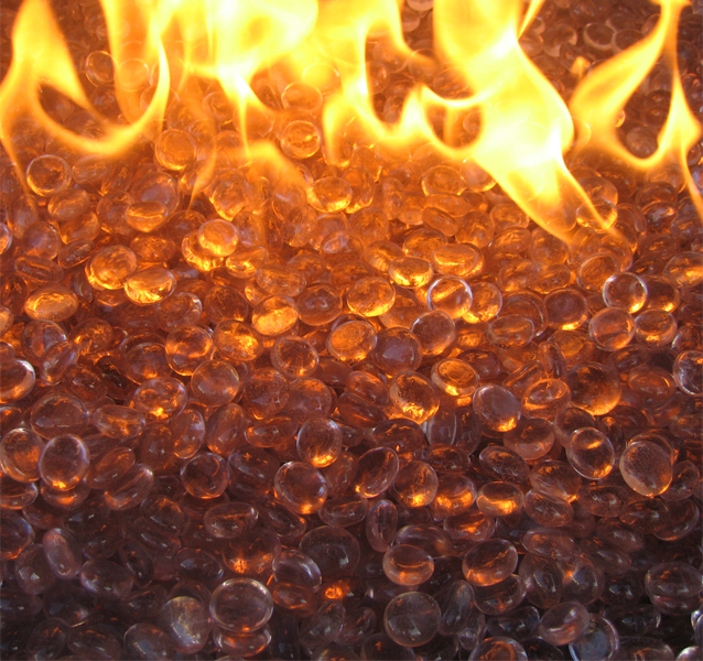 Apricot fire glass for gas fire pits
