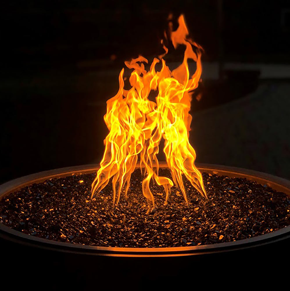 HPC Penta burner flame pattern with fire glass