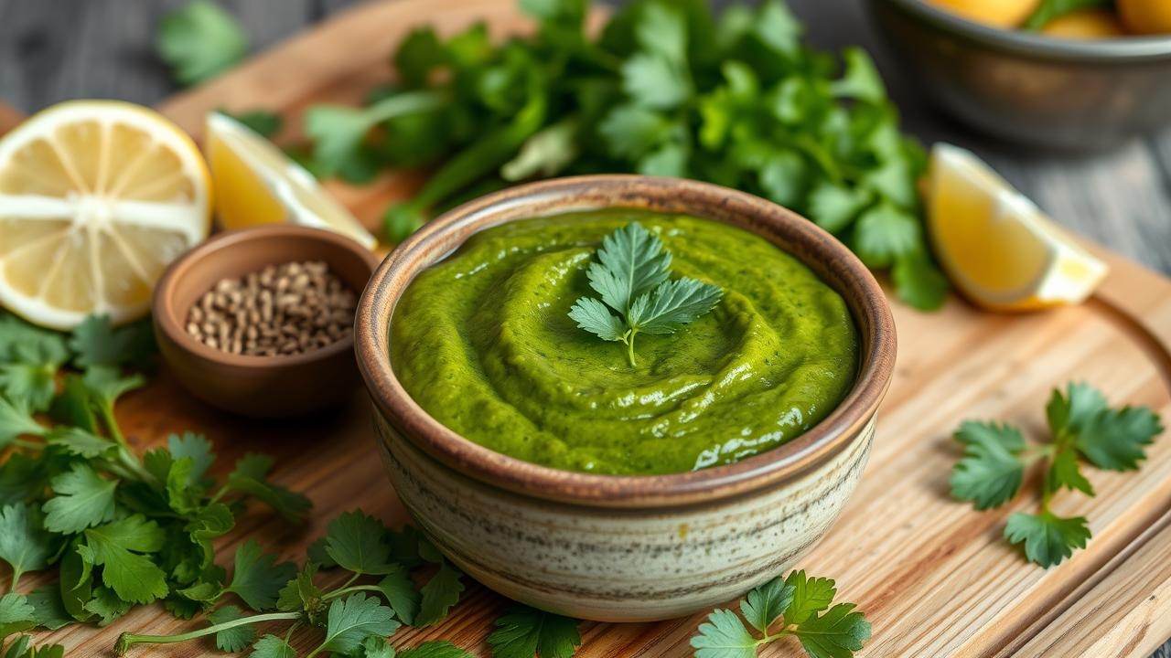 Green Coriander and Mint Chutney
