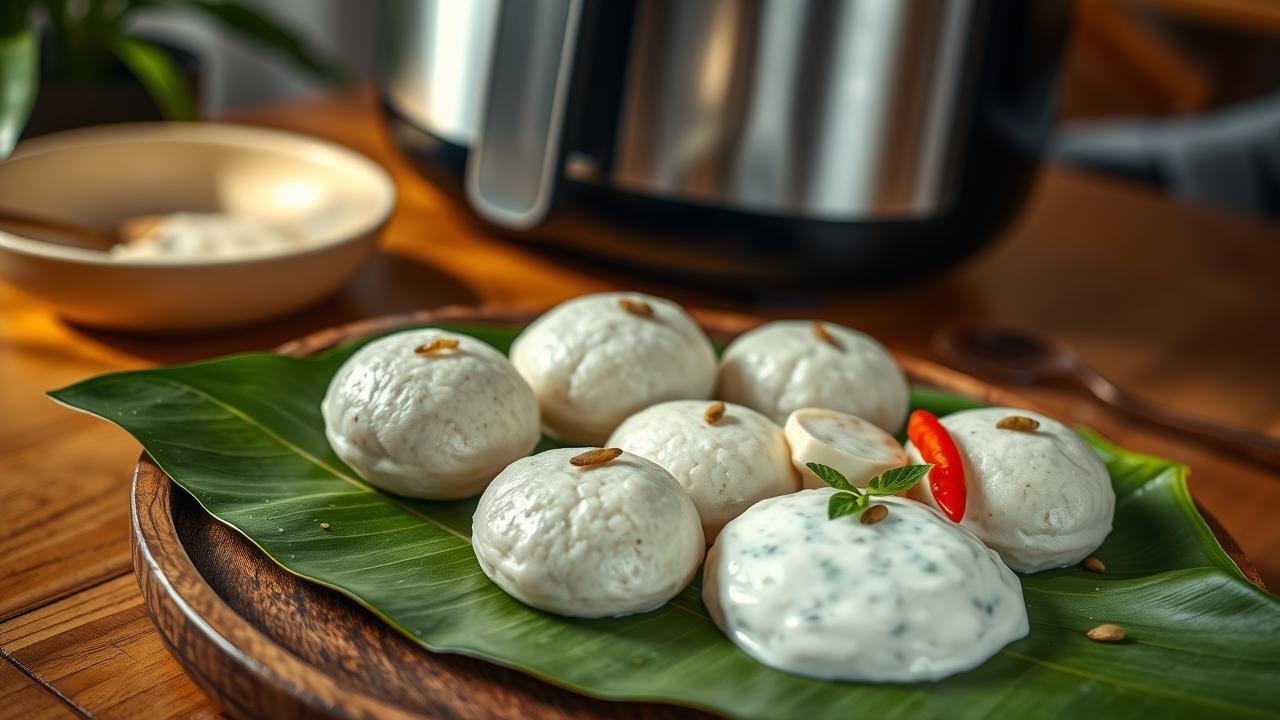 Mini Idli with Coconut Chutney