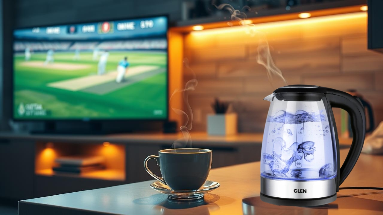 drinking tea made in tea kettle