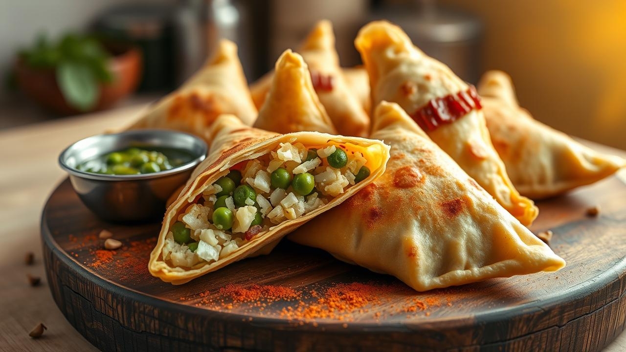 air fried cheese samosas