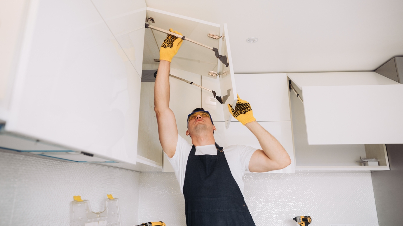 a man installing chimney