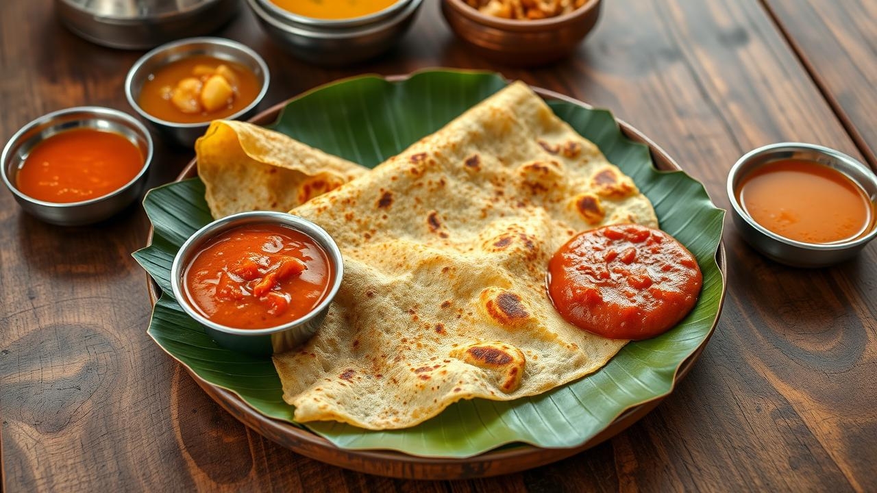 Masala Dosa with Kara Chutney