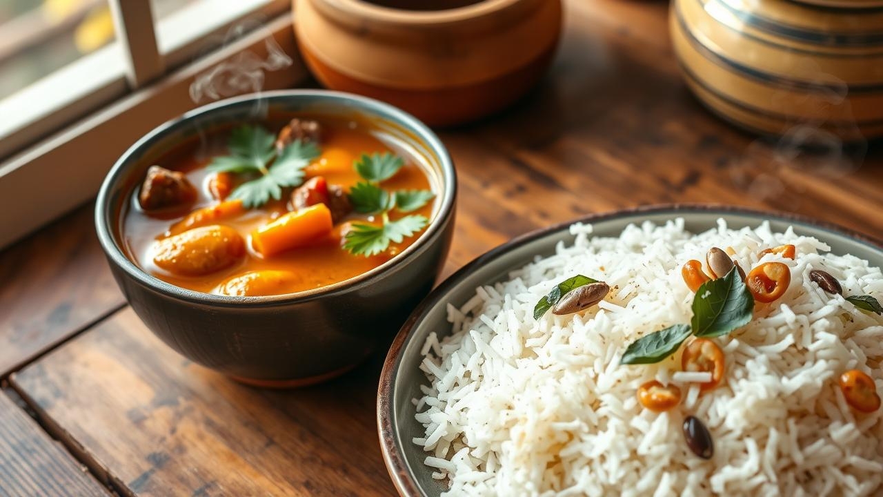 Sambar & Coconut Rice