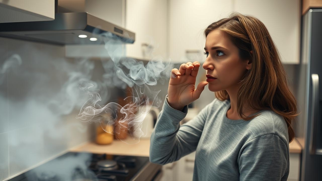 Kitchen with smoke