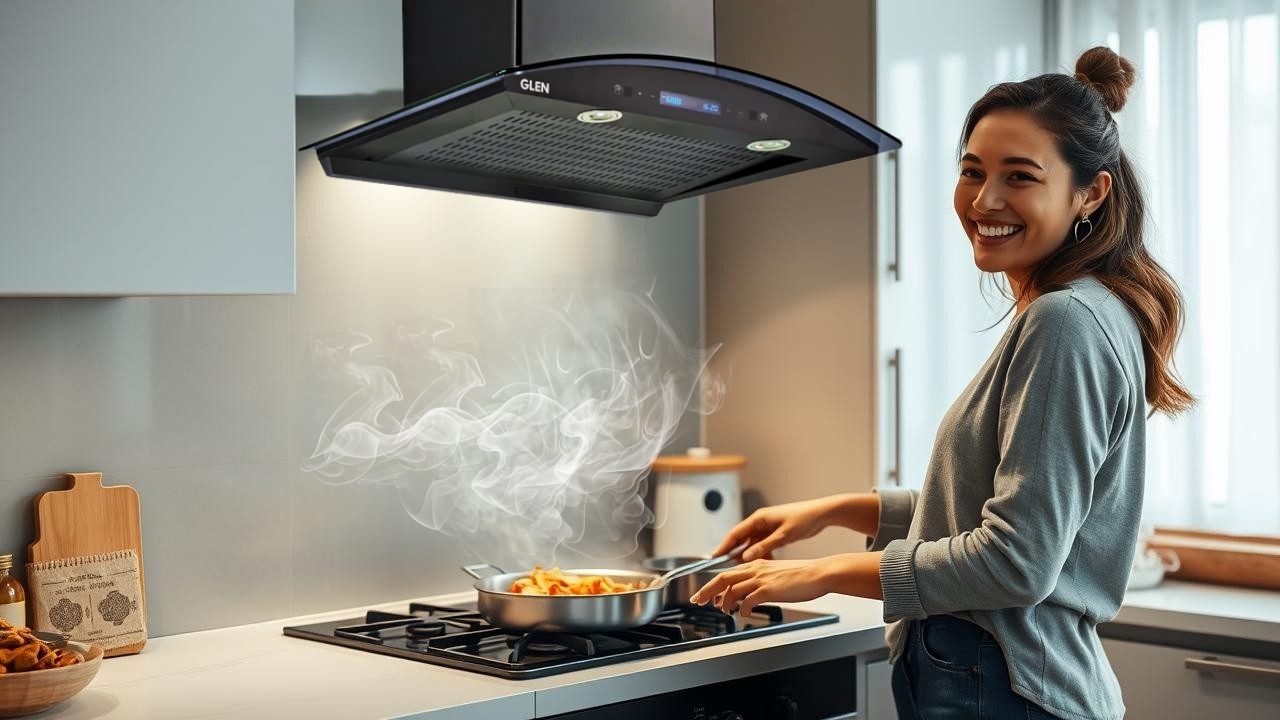 girl cooking in kitchen