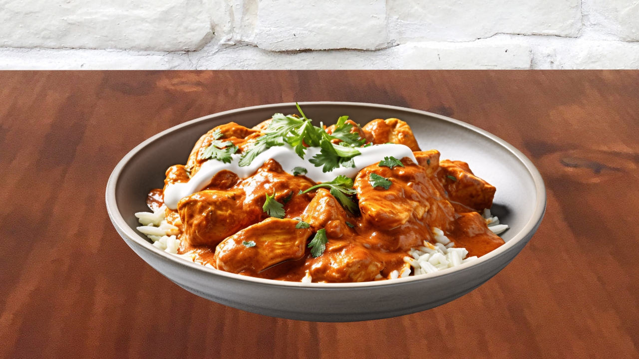 Butter Chicken served with rice