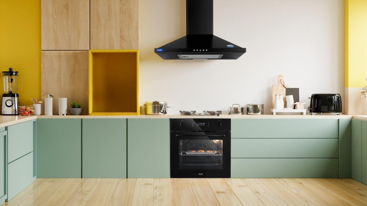 modern kitchen with chimney