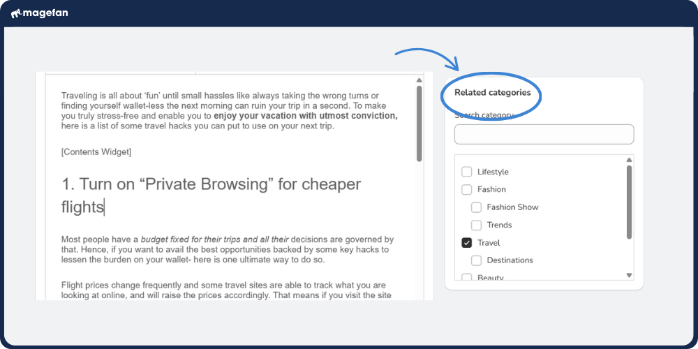 add categories to shopify blog