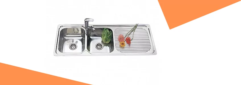 Double bowl kitchen sink