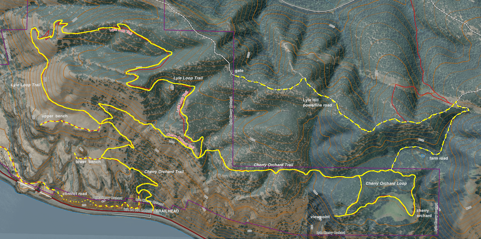 Lyle cherry orchard trail map