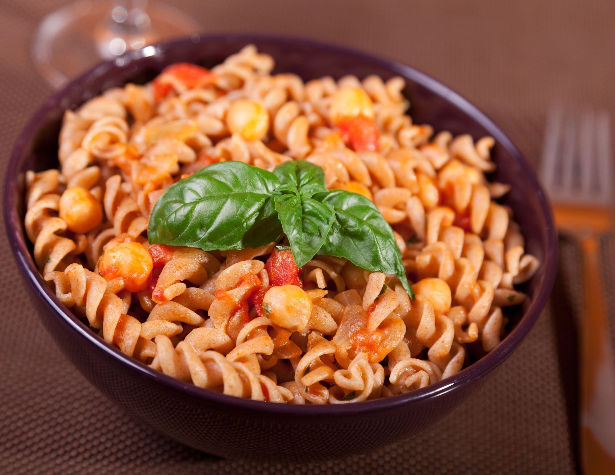 chick pea pasta with lentil sauce