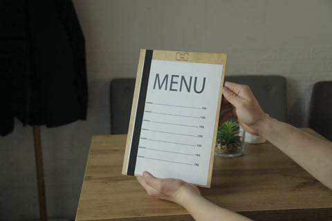 Classic wooden restaurant menu cover