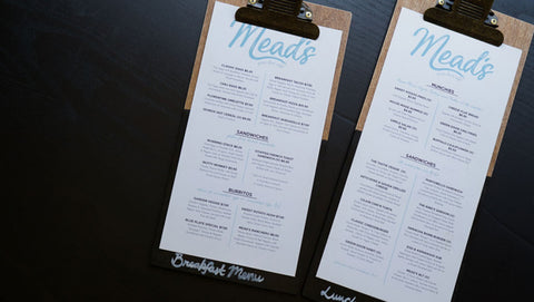 Vintage style handwritten restaurant menu