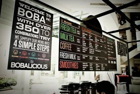 Creative hanging menu boards for beverages