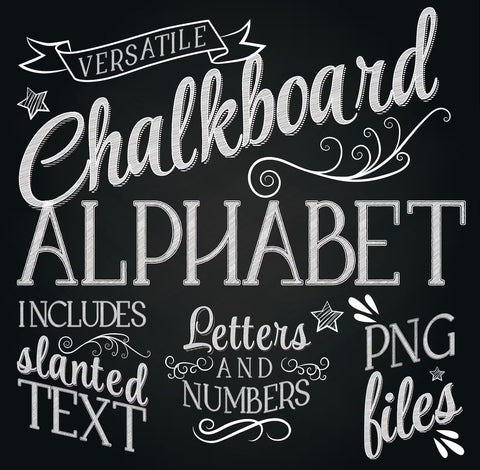 Chalkboard menu with stencil and stamp design