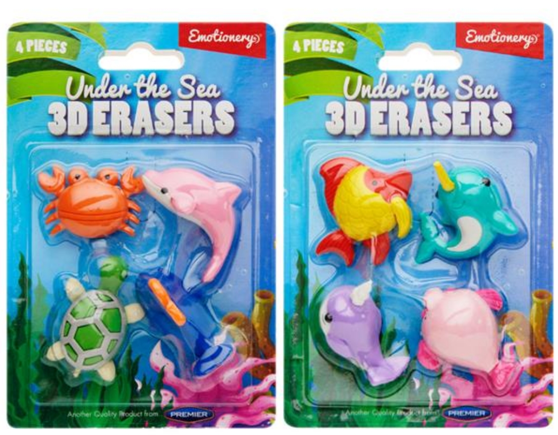 Under the sea novelty erasers 