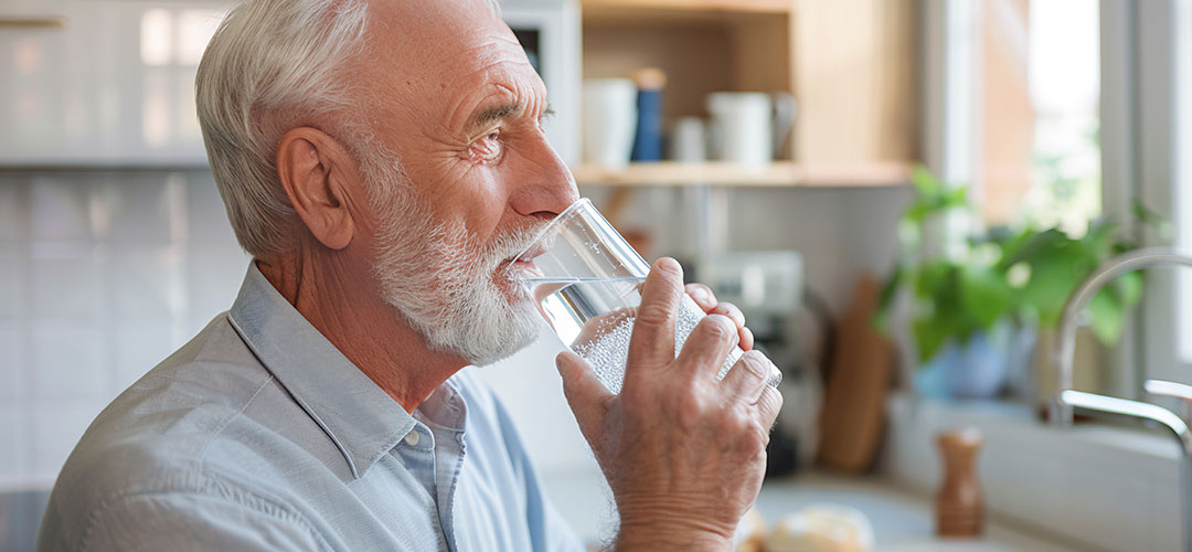ai-generated-senior-man-smiling-while-drinking-water