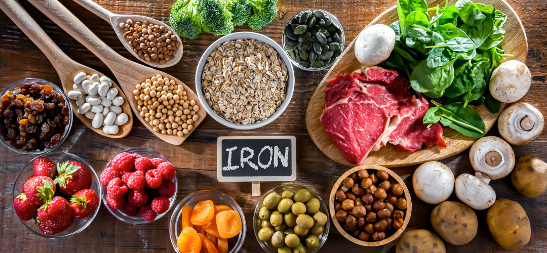 Selection of iron rich foods