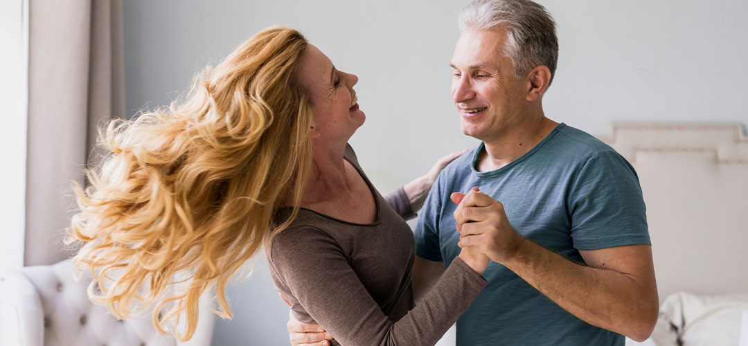 couple dancing to music feels great